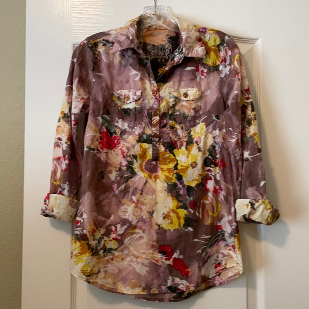 Floral watercolor top